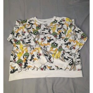 Looney Tunes All Over Print Sweatshirt XXL-19 Bugs‎ Bunny Tweety Sylvester Marvi